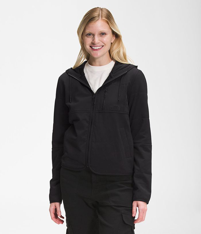 The North Face Womens Puffer Jacket Mountain Sweatshirt Hoodie 873GTNXUJ - Black